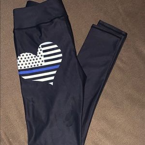 Thin blue line legging